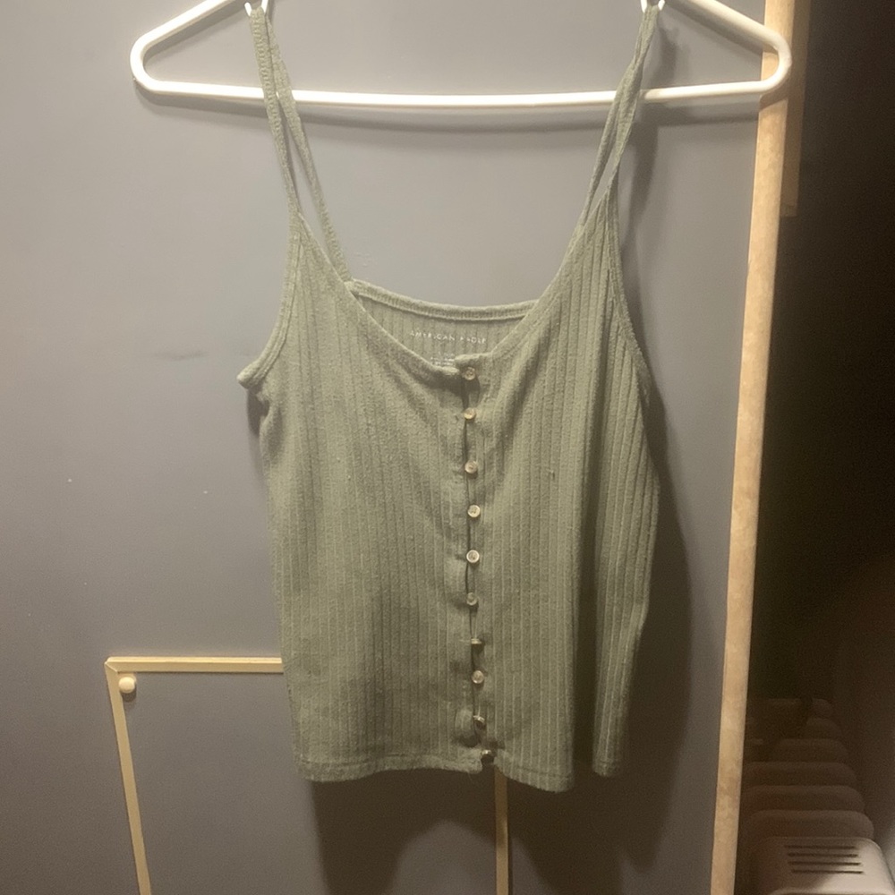 Olive green cute dressy tank top.Size - Small